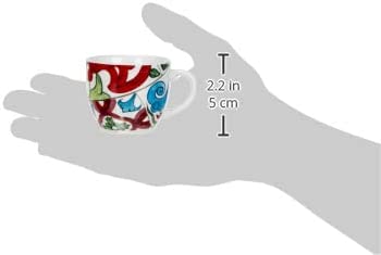 Tazzine caffe' con piattino, serie Lisbona, set 6 pezzi, multicolore cod.62715